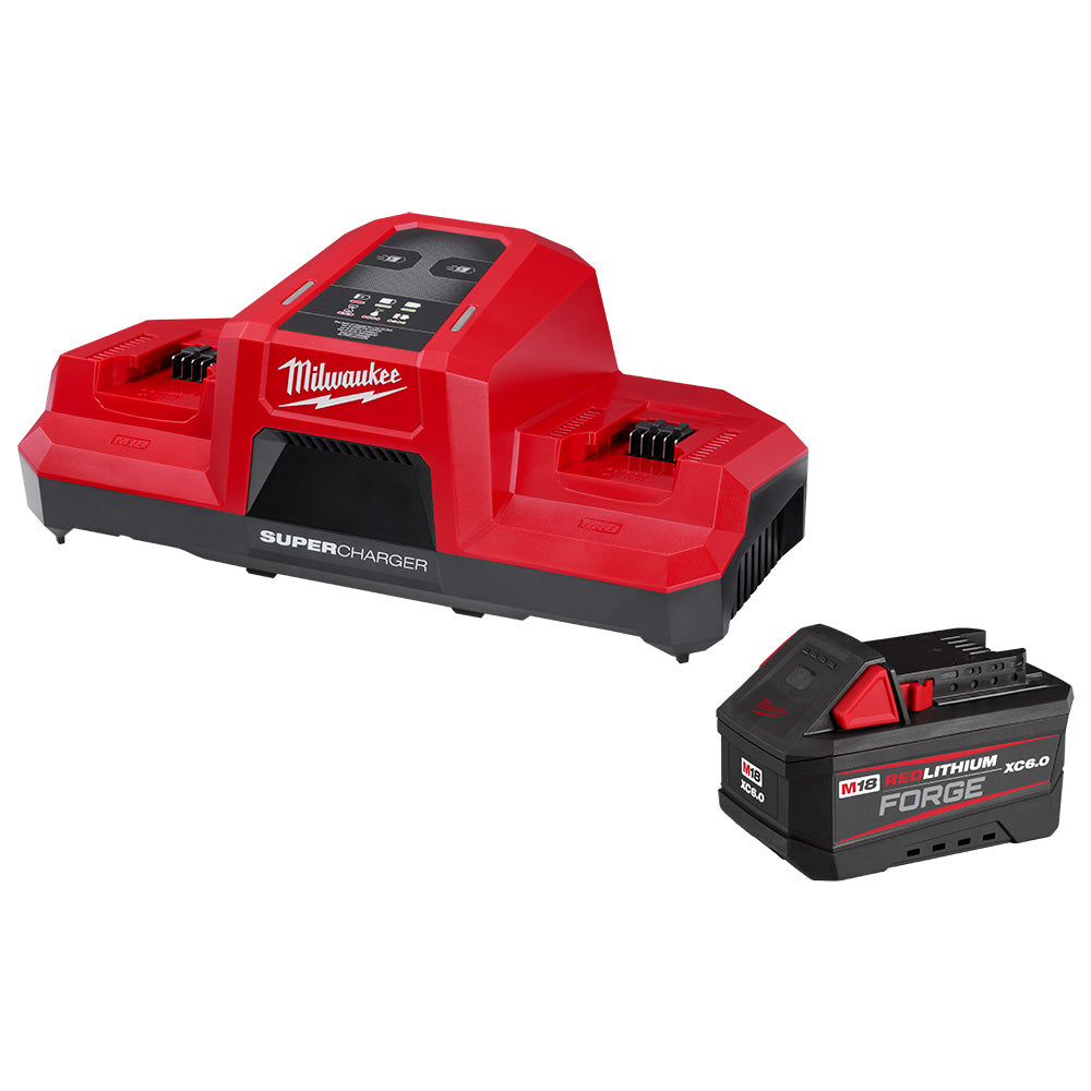 Milwaukee Forge 6.0Ah Battery with Dual Super Charger Starter Kit - 48-59-1861