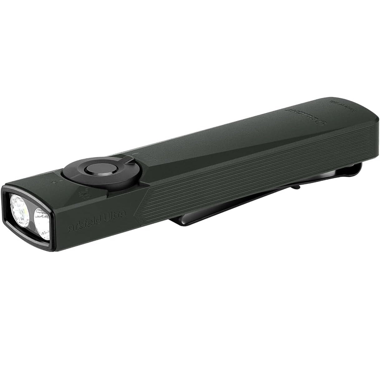 OLIGHT ARKFELDULTRA-OGR - Arkfeld Ultra Flat EDC Flashlight, UV Light & Green Laser - Olive Grey