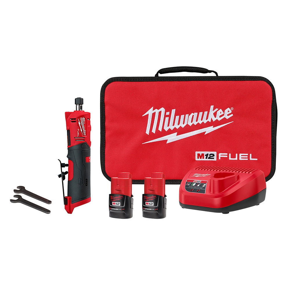 Milwaukee 2486-22 - Meuleuse droite M12 FUEL™ 1/4" avec kit de 2 batteries