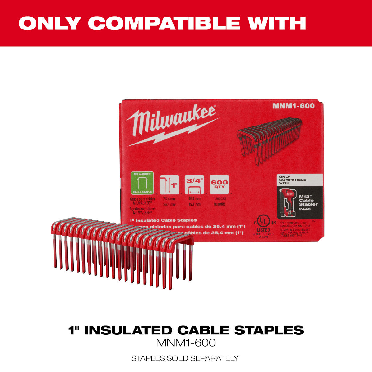 Milwaukee 2448-21 - Kit d'agrafeuse pour câbles M12™