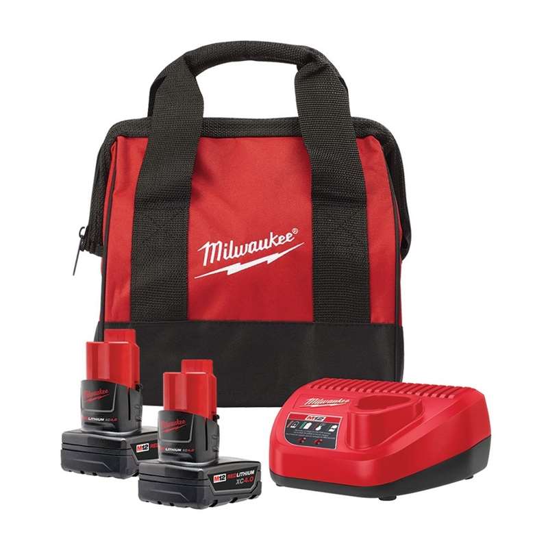 Milwaukee 48-59-2442SPC - Kit de démarrage M12 2x 4,0 Ah avec sac - Construction spéciale 