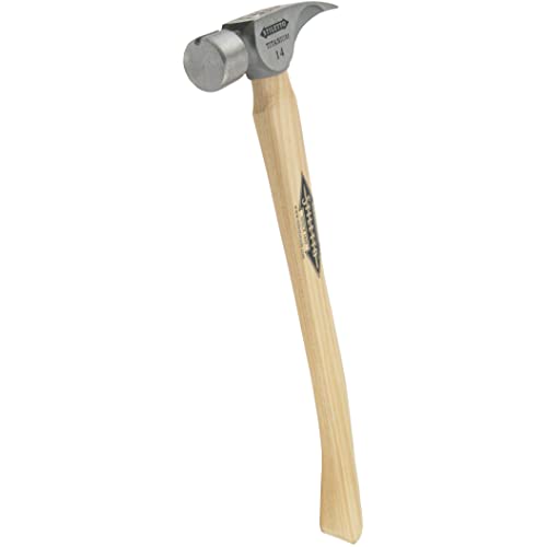 Milwaukee TI14SC - Marteau à tête lisse en titane de 397 g avec manche incurvé en hickory de 45,7 cm