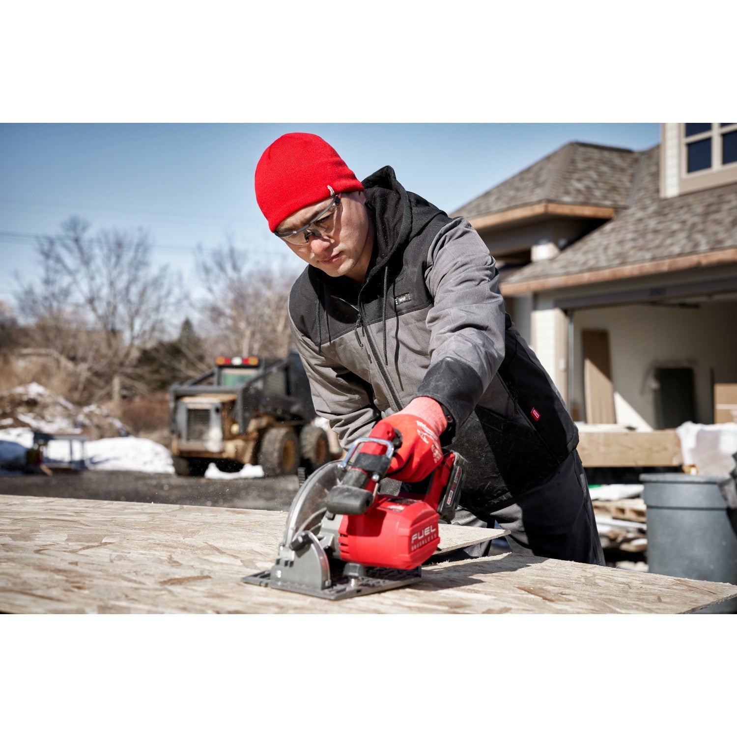 Milwaukee 205G-21M - M12™ Beheiztes AXIS™-Jackenset mit Kapuze, Grau, Größe M