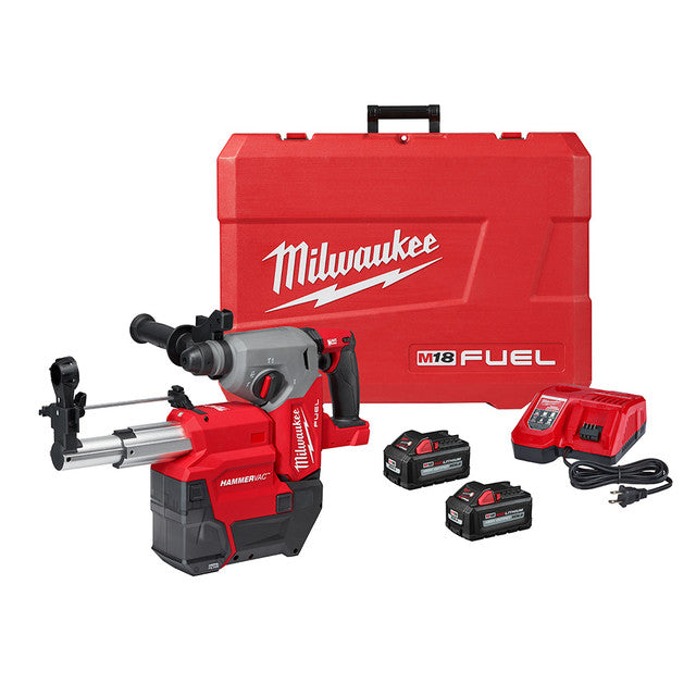 Milwaukee 2912-22DE – M18 FUEL™ 1 Zoll SDS Plus Bohrhammer mit Staubabsaugset