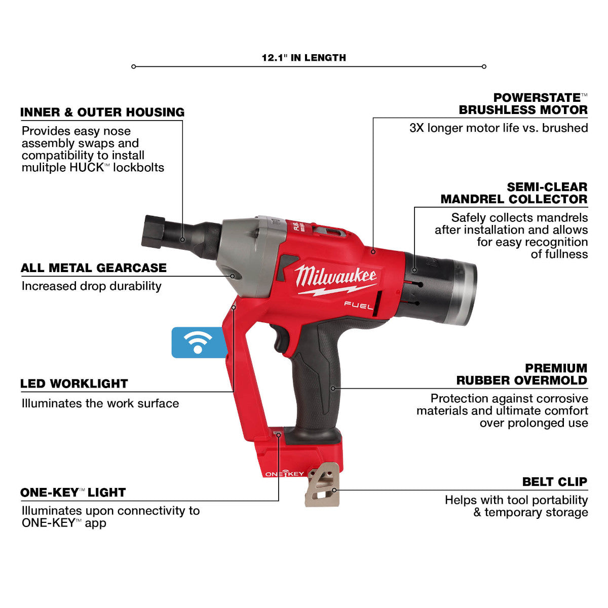 Milwaukee 2661-20 - M18 FUEL™ 1/4" Lockbolt Tool w/ ONE-KEY™