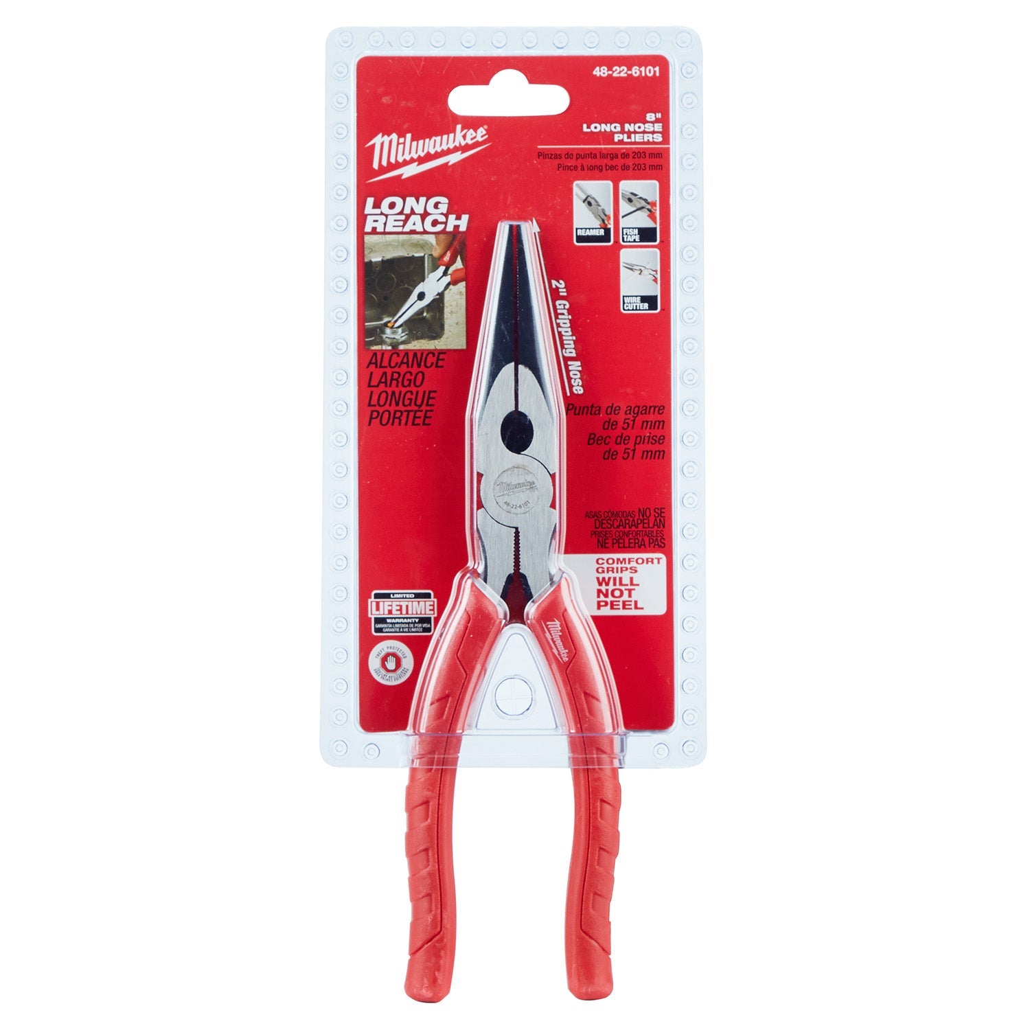 Milwaukee 48-22-6101 - 8 in. Long Nose Pliers