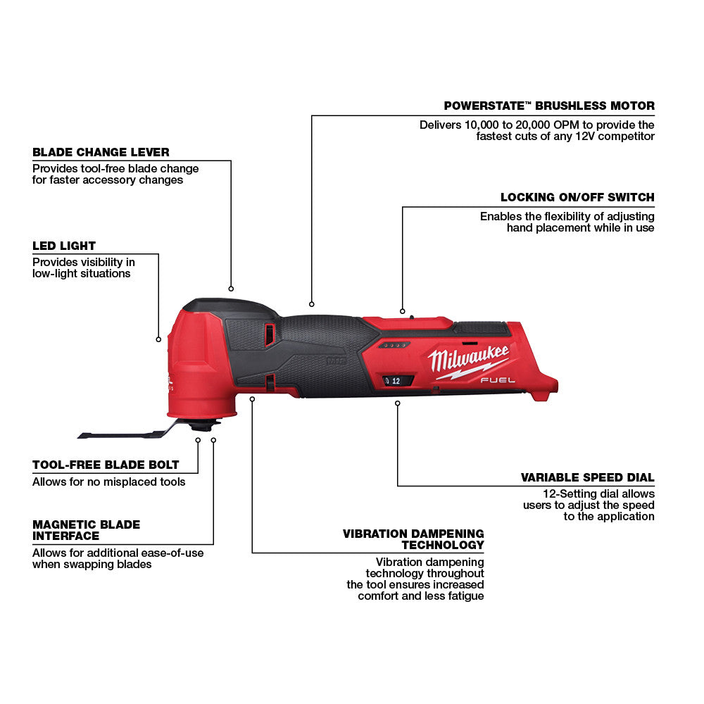 Milwaukee 2526-20 - M12 FUEL™ Oscillating Multi-Tool