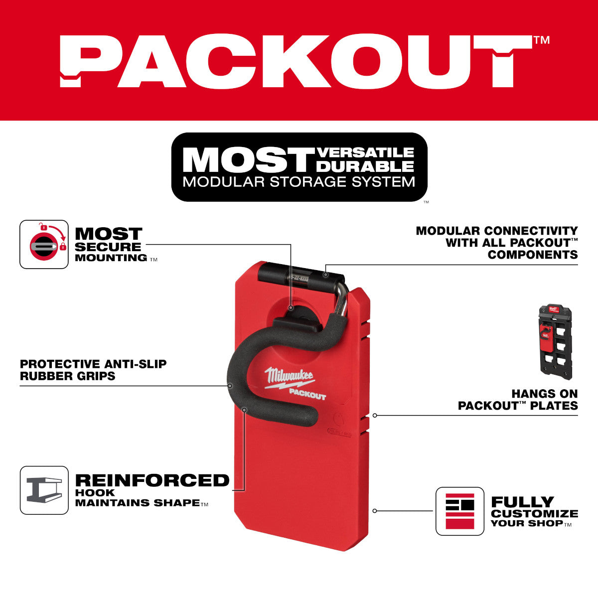 Milwaukee 48-22-8333 - PACKOUT™ 4" S-Haken