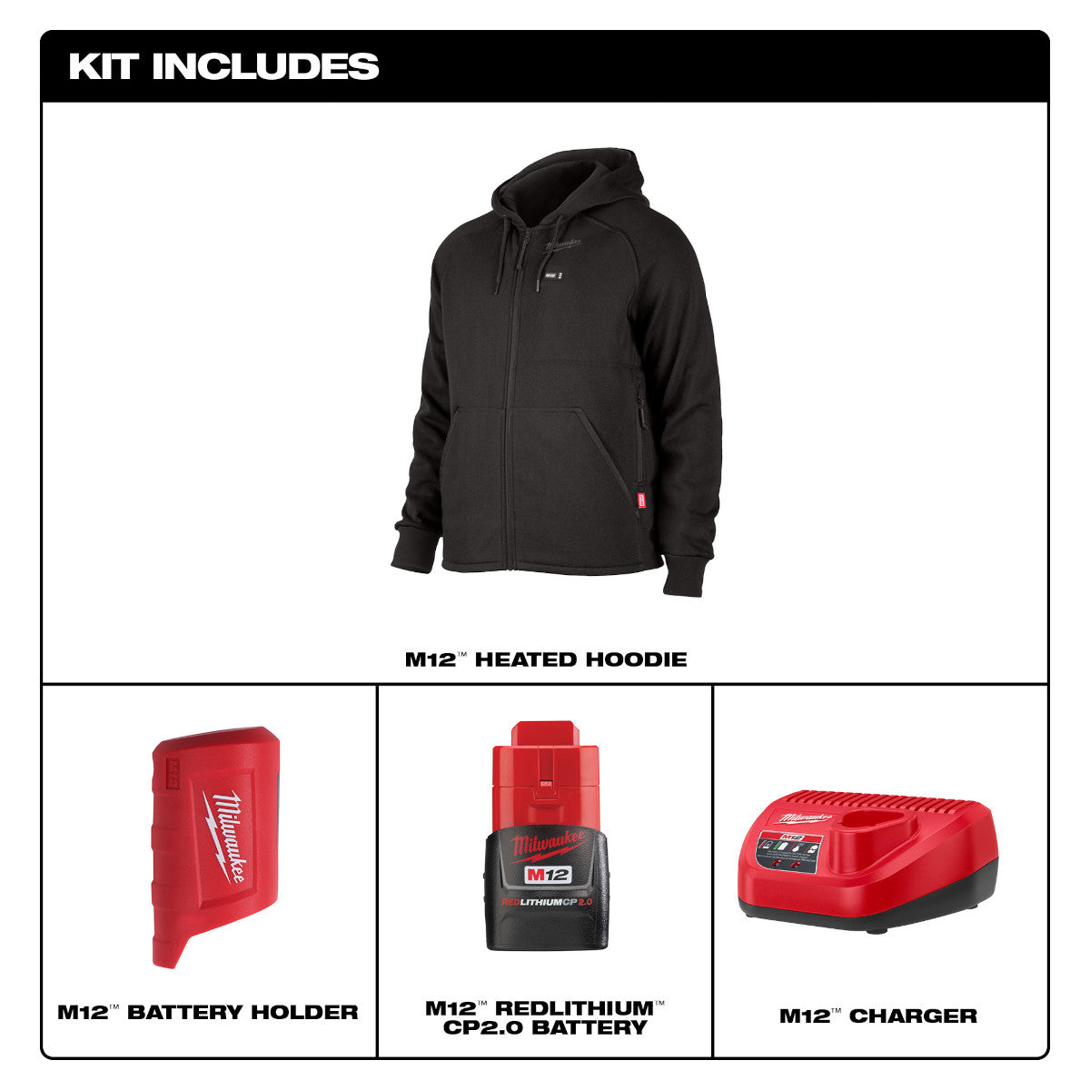 Milwaukee 306G-213X - M12™ Heated Hoodie Kit Gray 3X