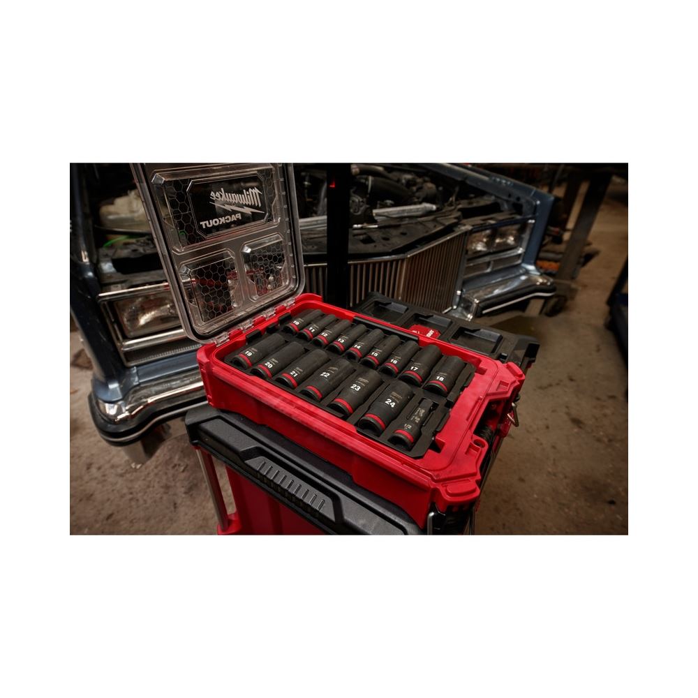 Milwaukee 49-66-6803 - Coffret de douilles SHOCKWAVE Impact Duty™ 1/2 po, 16 pièces, MM PACKOUT™