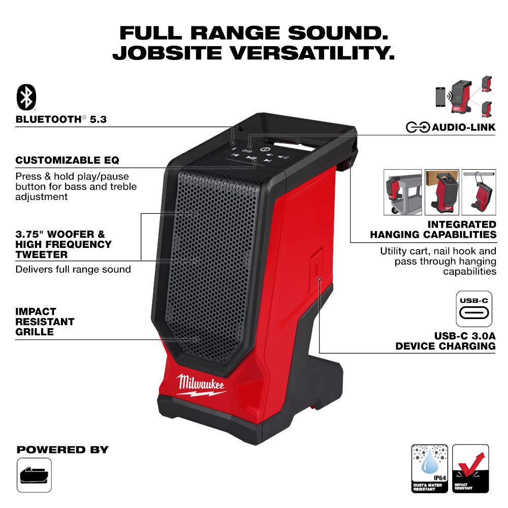 Milwaukee 2954-20 - M18™ Bluetooth® Jobsite Speaker