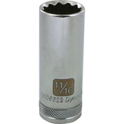 Gray GT-D009622 -3/8" D 12POINT 11/16" DEEP CHROME SOCKET - Wise Line Tools