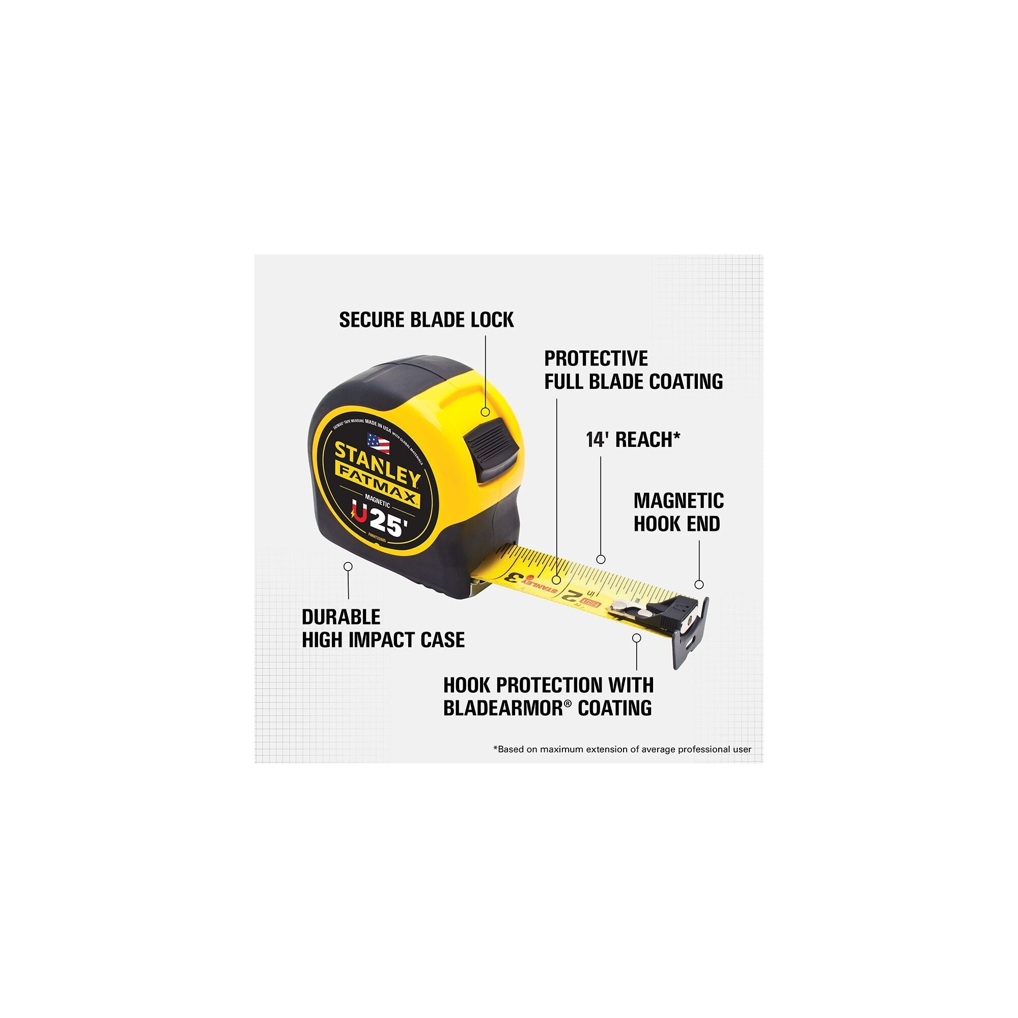 STANLEY FMHT33865 25 ft STANLEY® FATMAX® Magnetic Tape