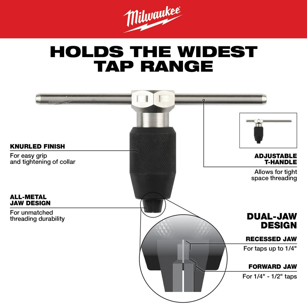 Milwaukee 49-22-5604 - 38PC SAE Tap & Die PACKOUT™ Set w/ Hex-LOK™ 2-in-1 Handle