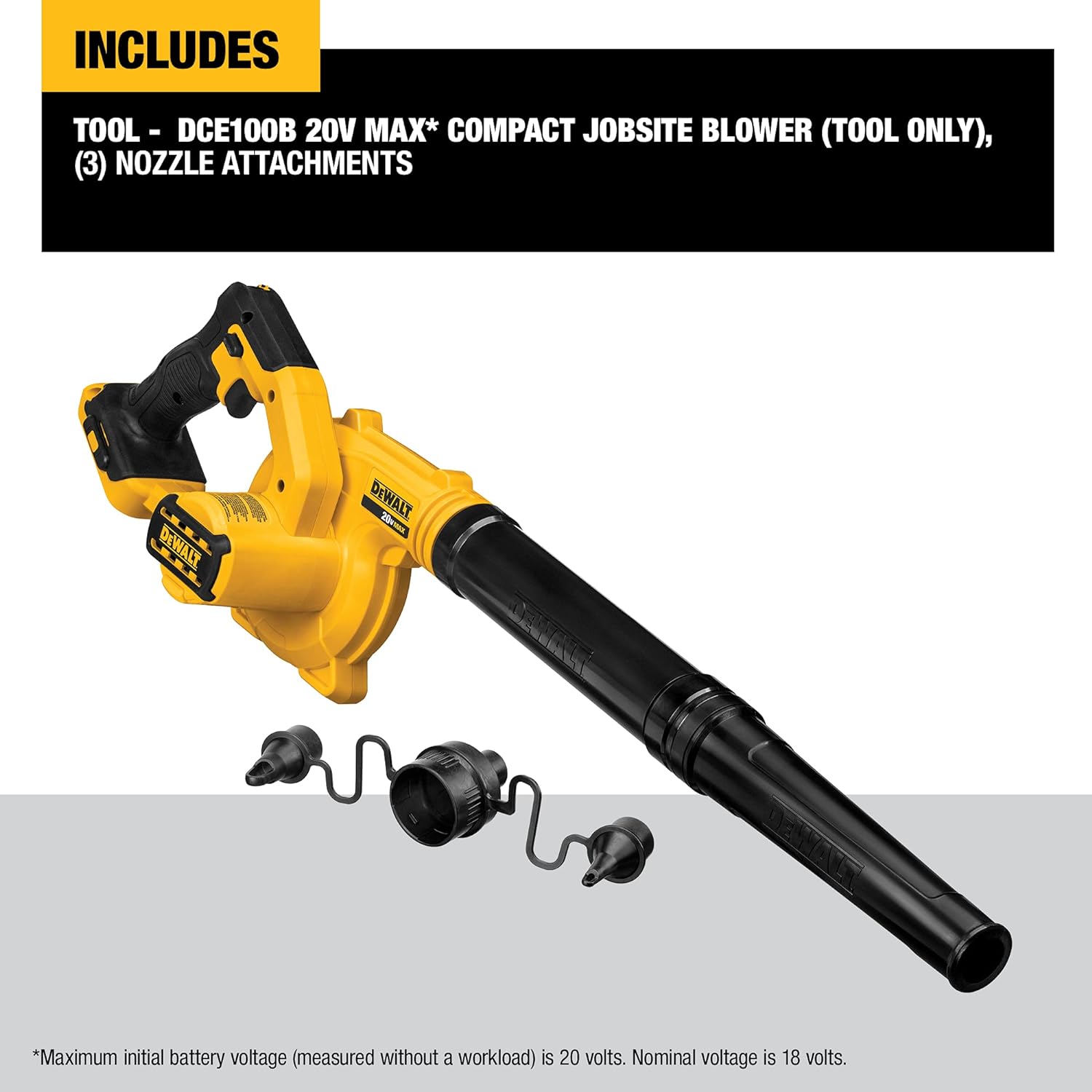 DEWALT DCE100B-20V Max* Blower For Jobsite, Compact, Tool Only