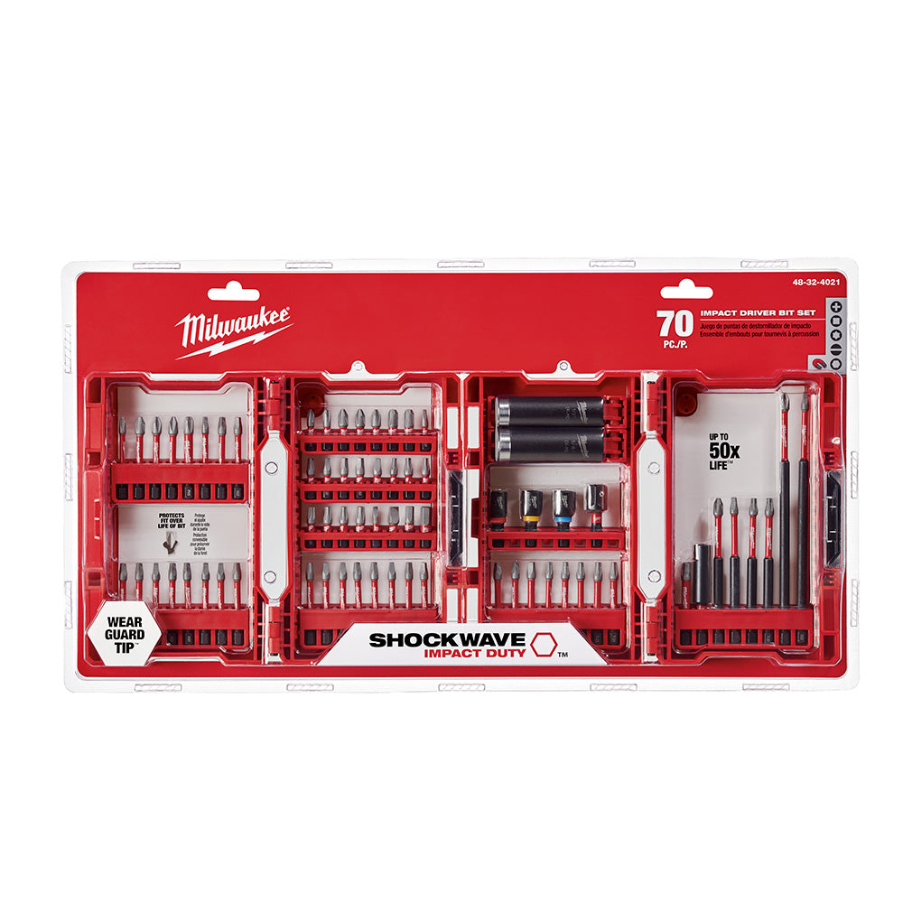 Milwaukee 48-32-4021 - Ensemble perceuse à percussion et tournevis SHOCKWAVE™ 70 pièces