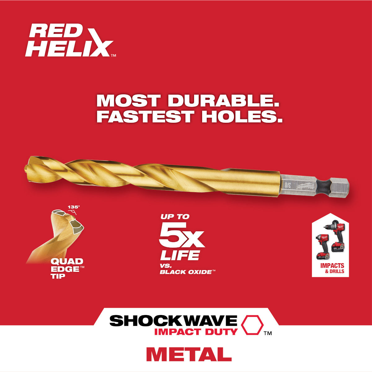 Milwaukee 48-89-4624 - 27/64 in. Titanium SHOCKWAVE™ Drill Bit