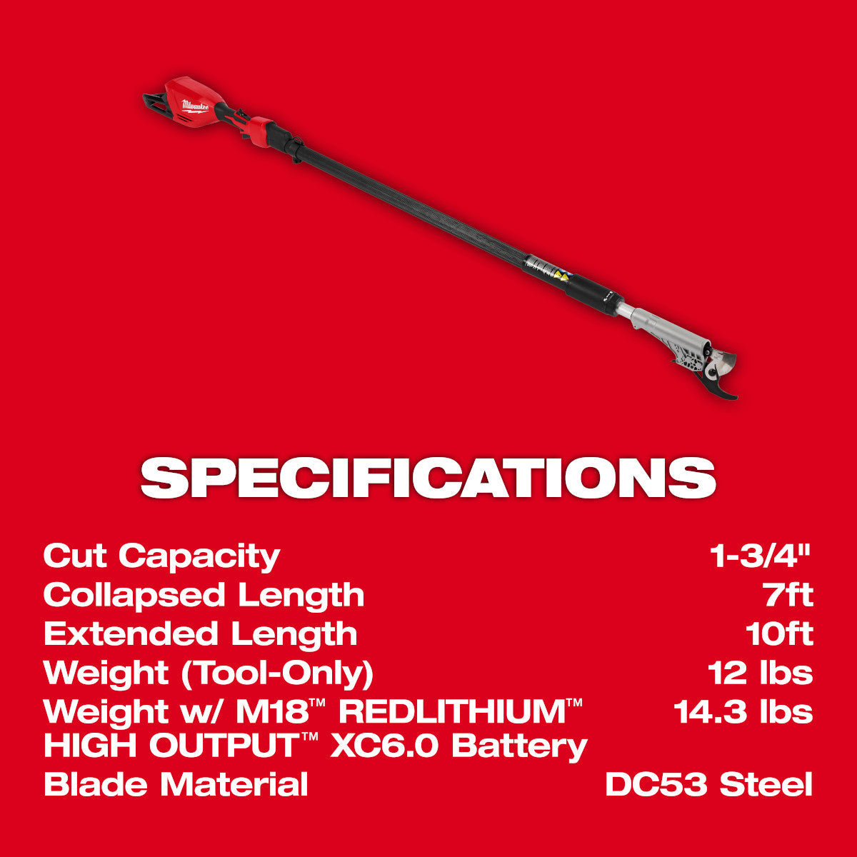 Milwaukee 3008-20 - Sécateur télescopique sans balais M18™