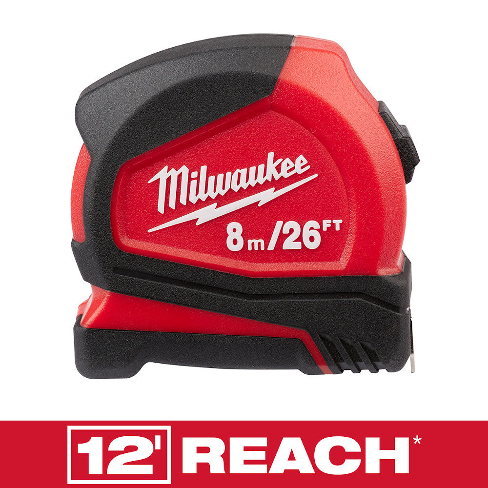 Milwaukee 48-22-6626 - 8 m/26 ft. Compact Tape Measure