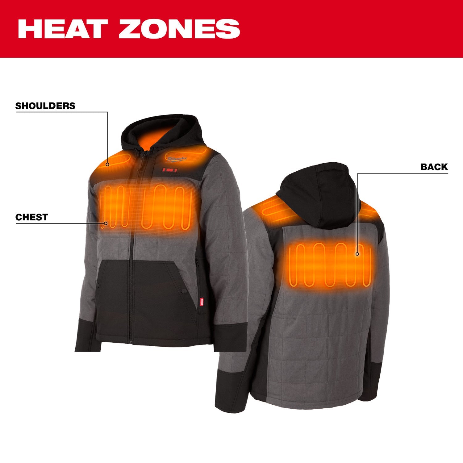 Milwaukee 205G-21M - M12™ Heated AXIS™ Hooded Jacket Kit Gray Medium