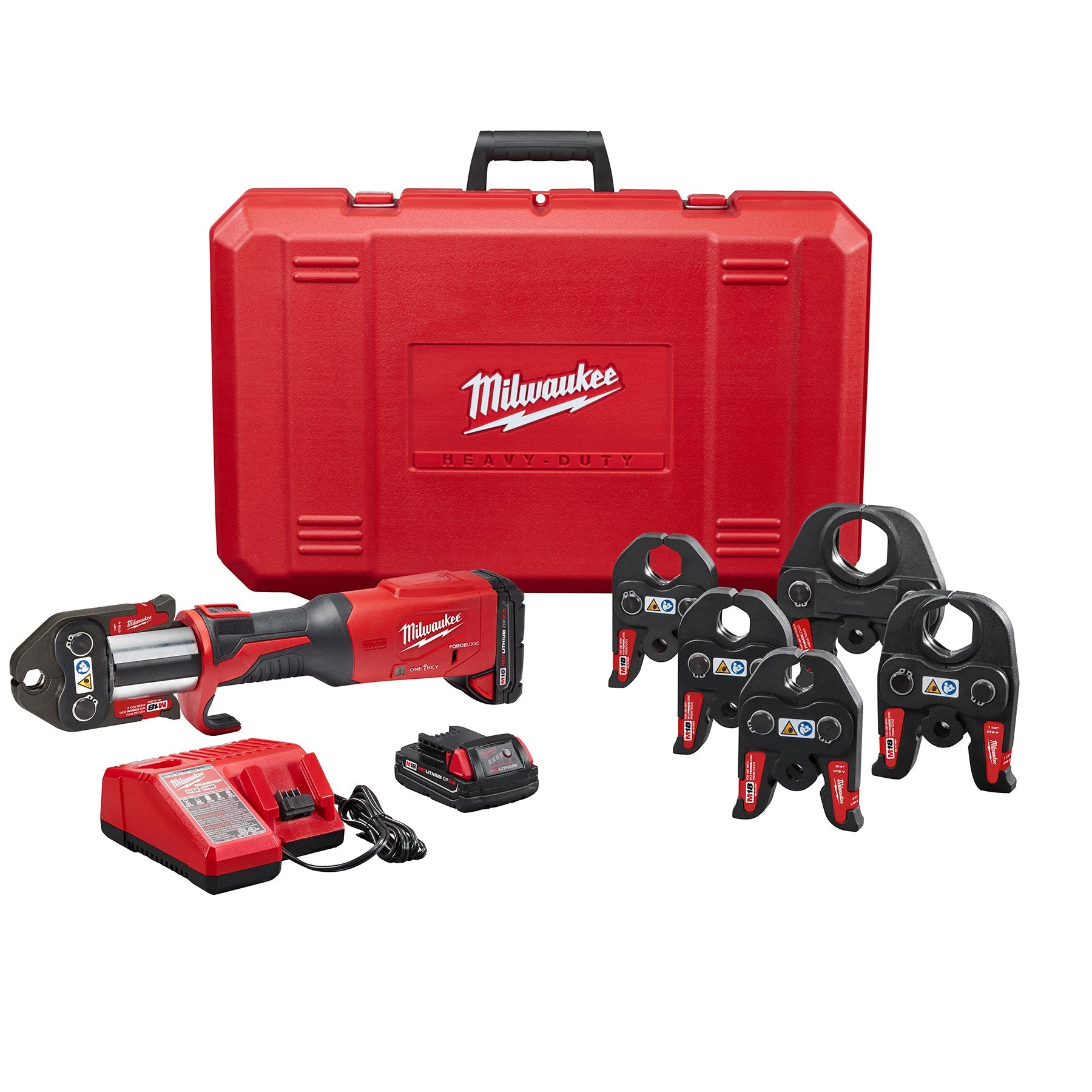 Milwaukee 2922-22 - Outil de presse M18™ FORCE LOGIC™ avec ONE-KEY™ et mâchoires CTS 1/2"-2"