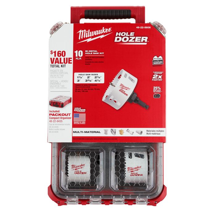 Kit de scies cloches bimétalliques Milwaukee 49-22-5607 (10 pièces)