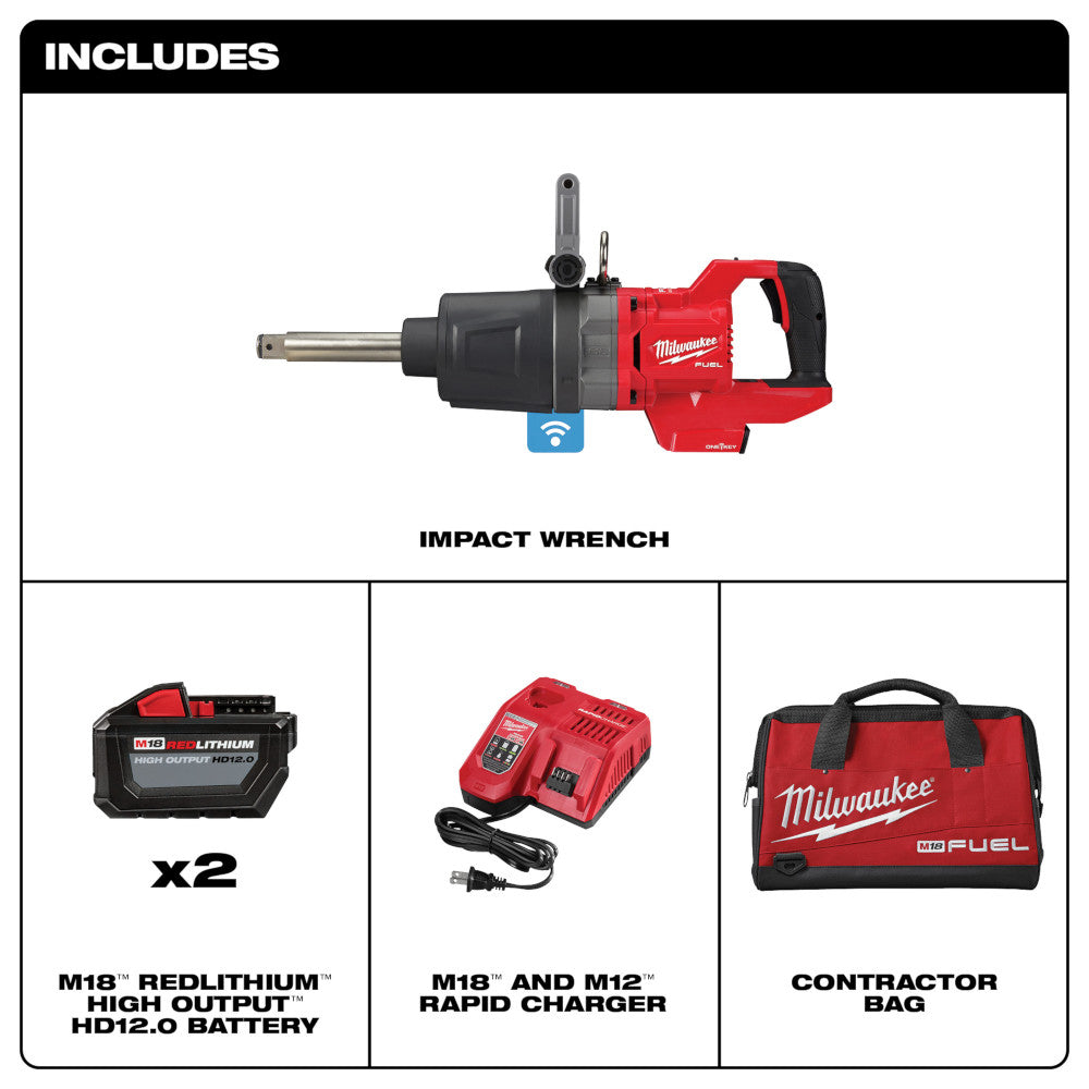 Milwaukee 2869-22HD - M18 FUEL™ 1" D-Handle Ext. Anvil High Torque Impact Wrench w/ ONE-KEY™- Kit