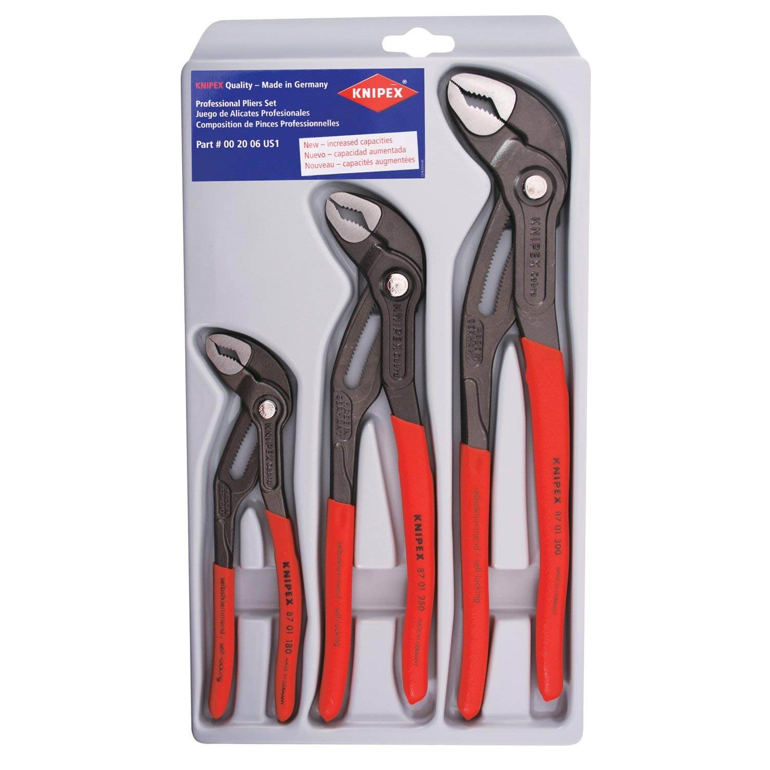 Knipex 002006US1 3 Piece Adjustable Cobra Pliers Set - wise-line-tools