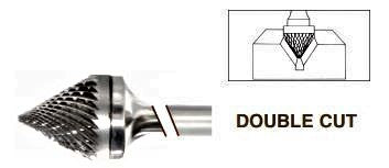 Norseman 60° Cone Shape Double Cut Carbide Burr - wise-line-tools