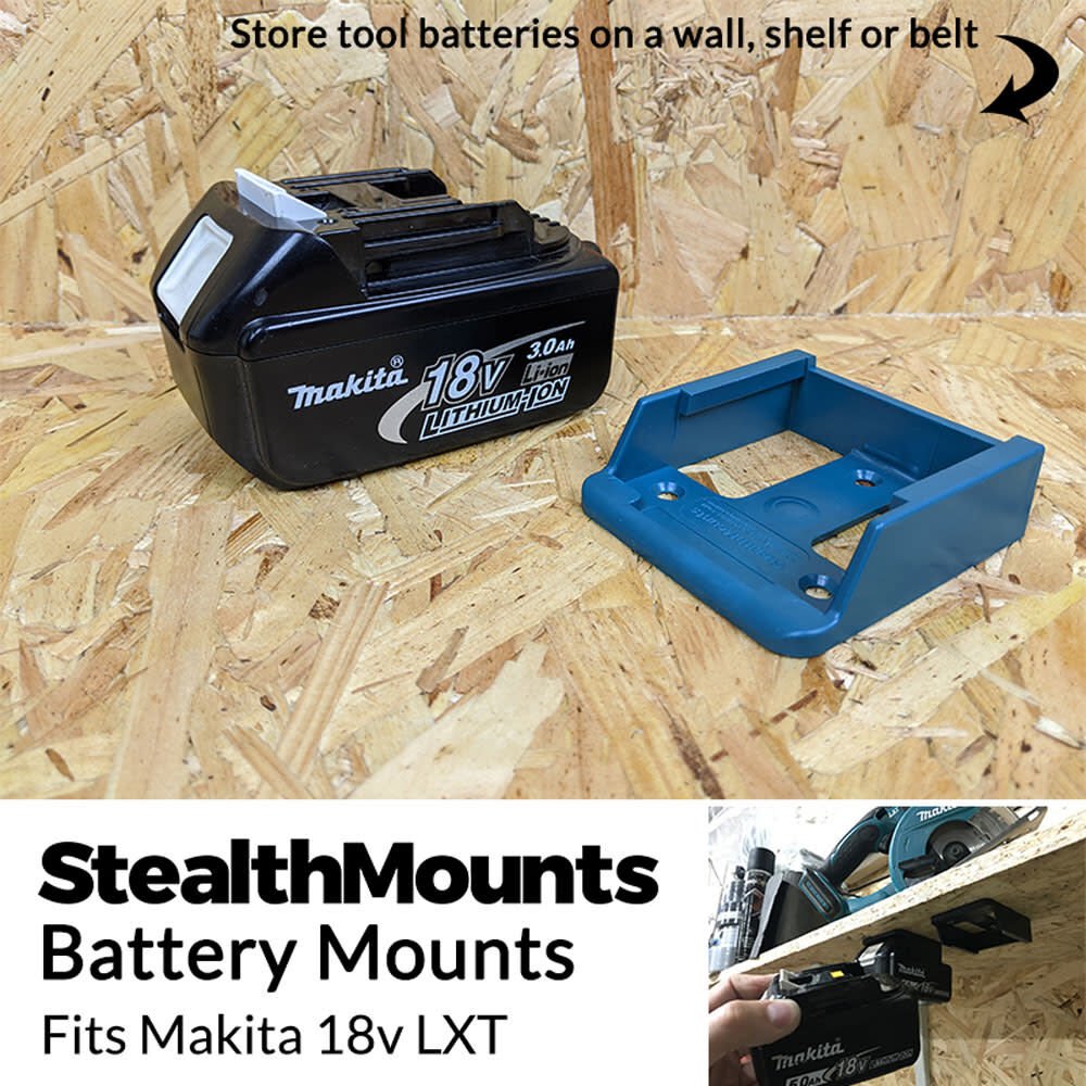 StealthMounts Battery Mount Makita LXT 18V Blue 6pk Item No.BM-MK18-BLU-6