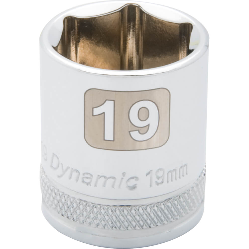 Dynamic 3/8" D 6 PT 19MM Chrome Socket - wise-line-tools