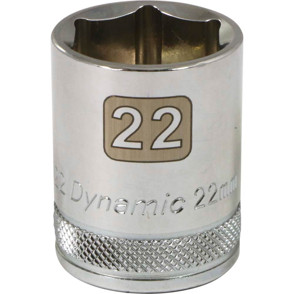 DYNAMIC 1/2" D 6 PT 22MM CHR SKT - wise-line-tools