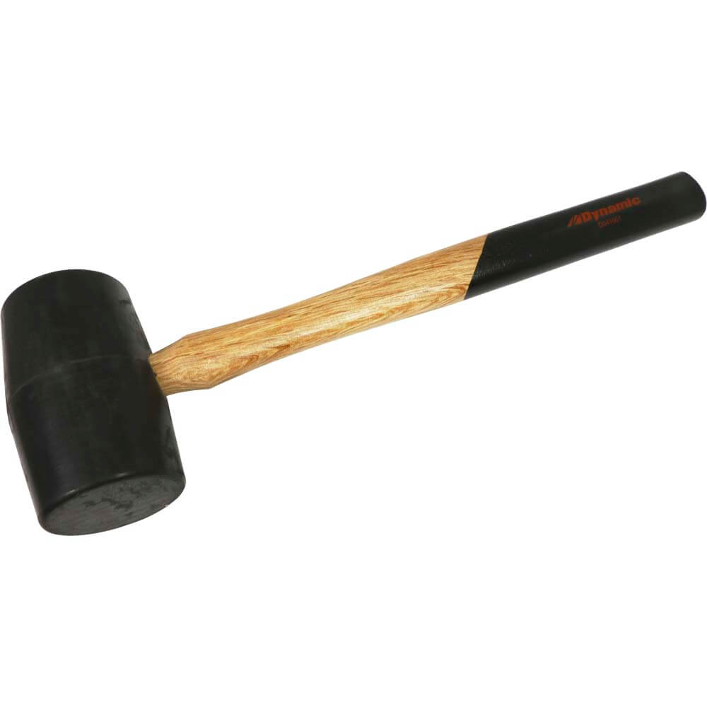 DYNAMIC 1.5LB RUBBER MALLET-HICKORY HANDLE - wise-line-tools