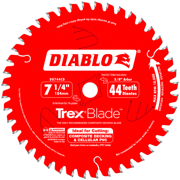 Diablo 7-1/4" 44T Composite Decking Blade - wise-line-tools