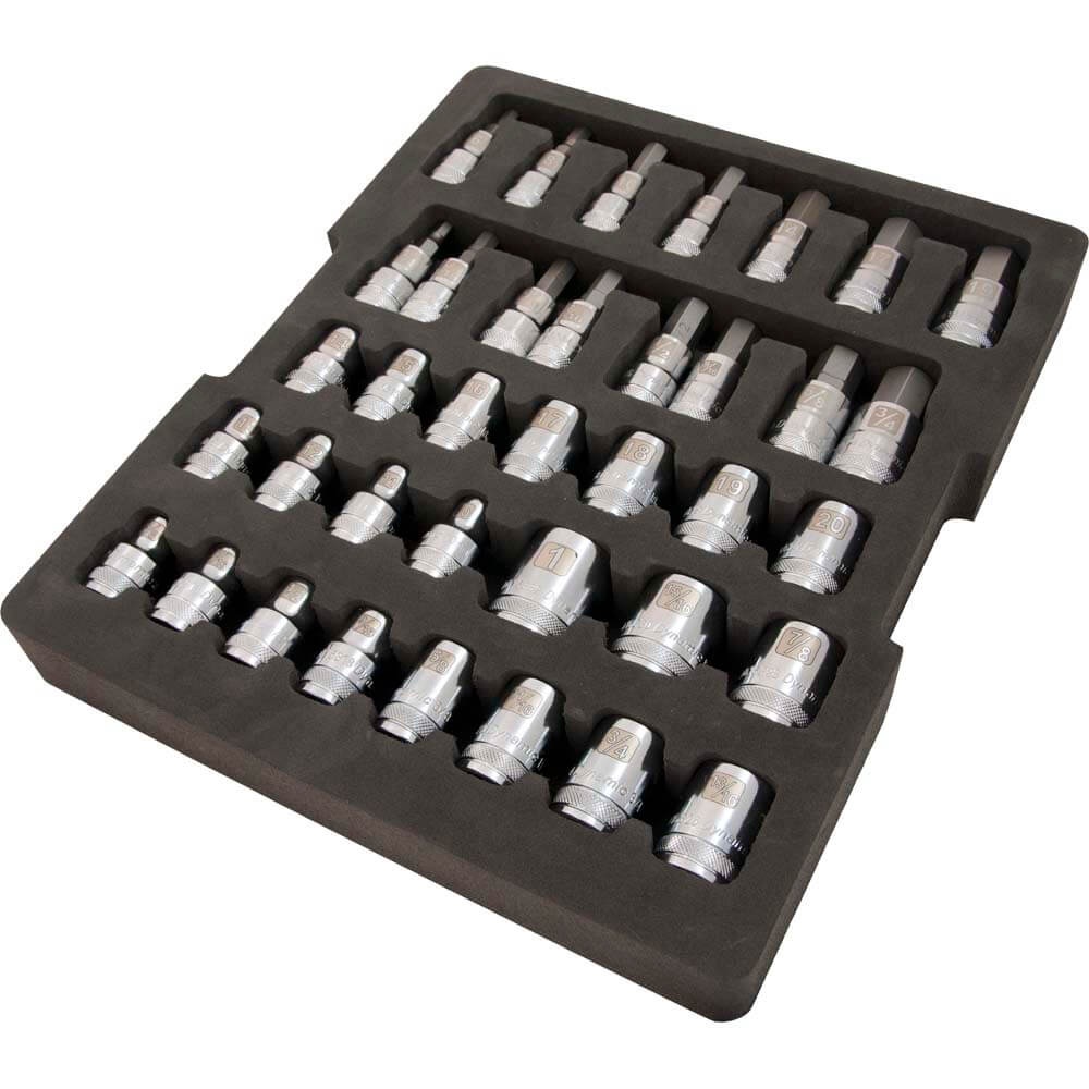 Dynamic 37pc 1/2" Drive Socket Tray - wise-line-tools