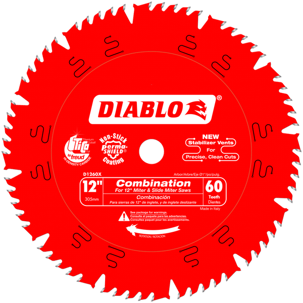 Freud Diablo 12" 60T Combination Saw Blade - wise-line-tools
