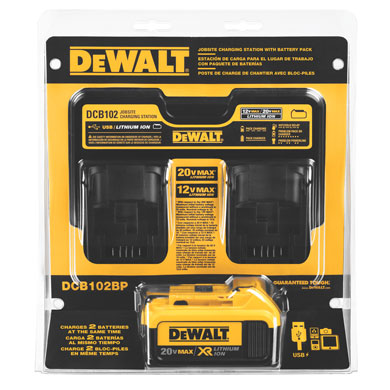 DEWALT DCB102BP 20-volt MAX Jobsite Charging Station with Battery Pack - wise-line-tools