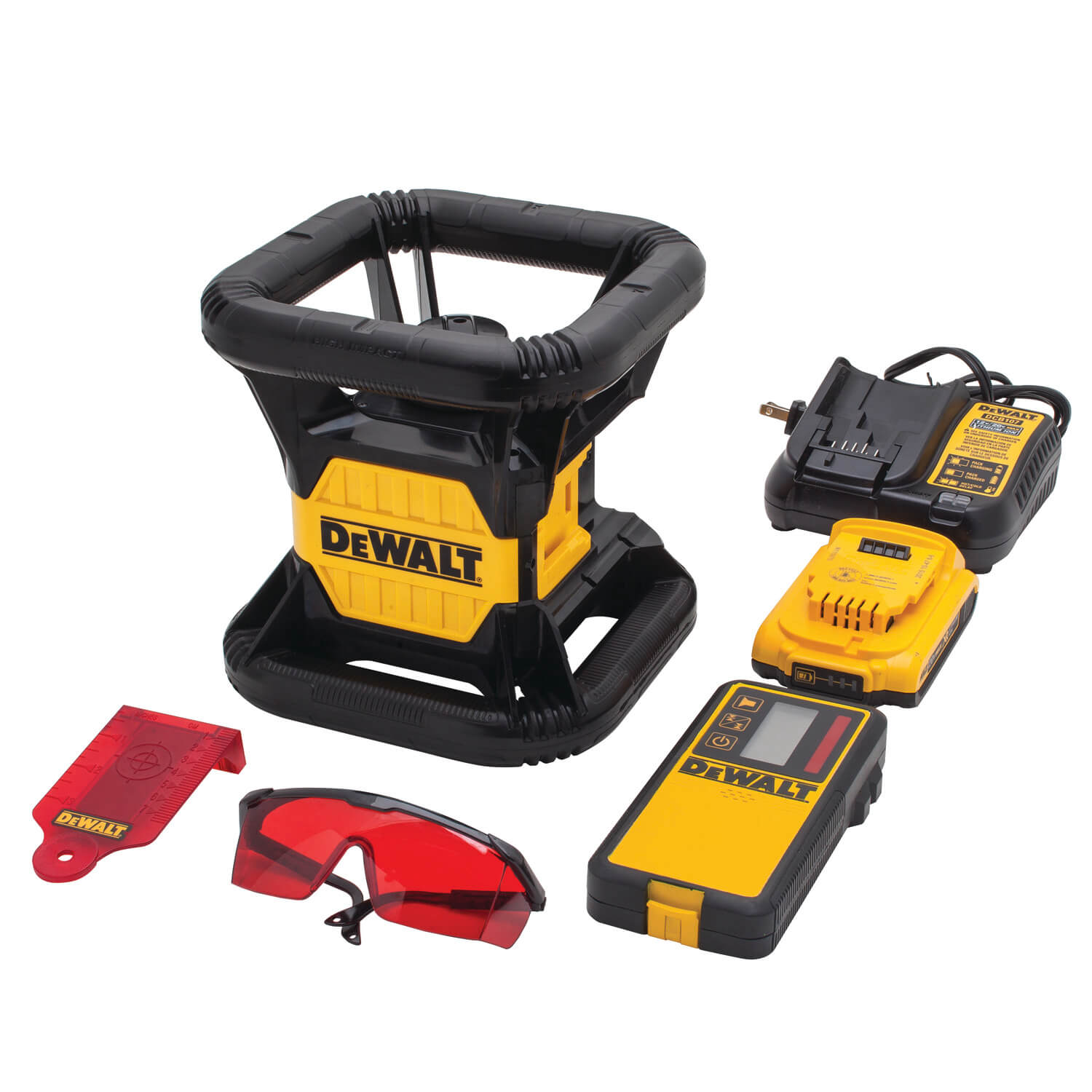 DEWALT DW074LR 20v MAX Rotary Laser, Red - wise-line-tools
