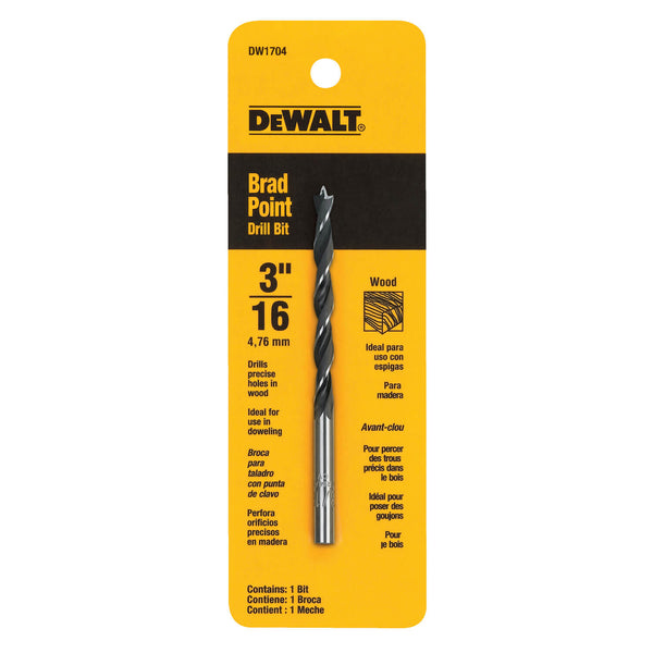 DEWALT DW1704 - BRAD POINT DRILL BITS - wise-line-tools