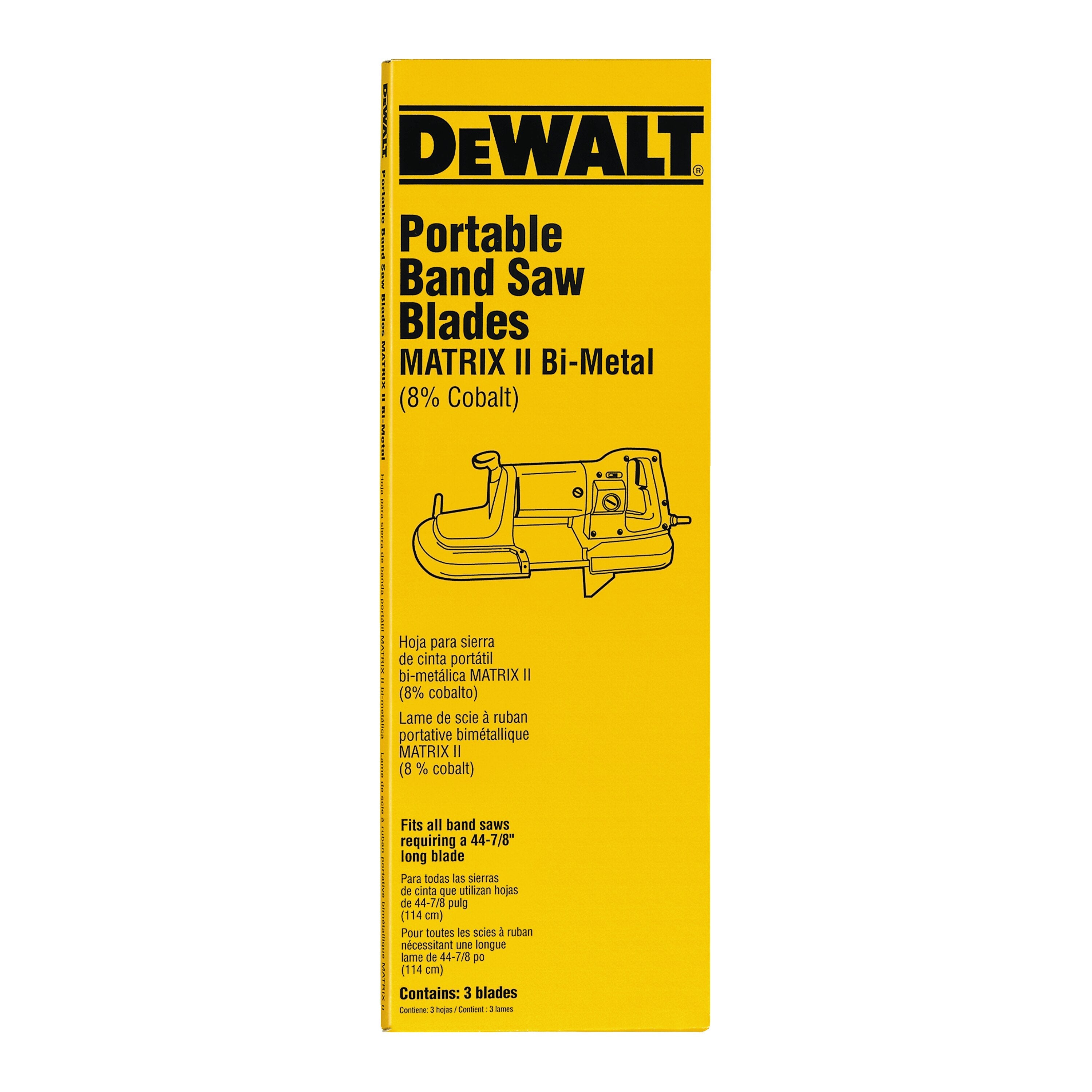 DeWalt DW3984  -  24 TPI PORTABLE BAND SAW BLADE - 44 7/8", .020" (3 PK)