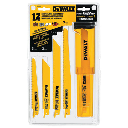 Dewalt DW4892 - 12pc. Recip. Blade Kit w/expandable storag - wise-line-tools