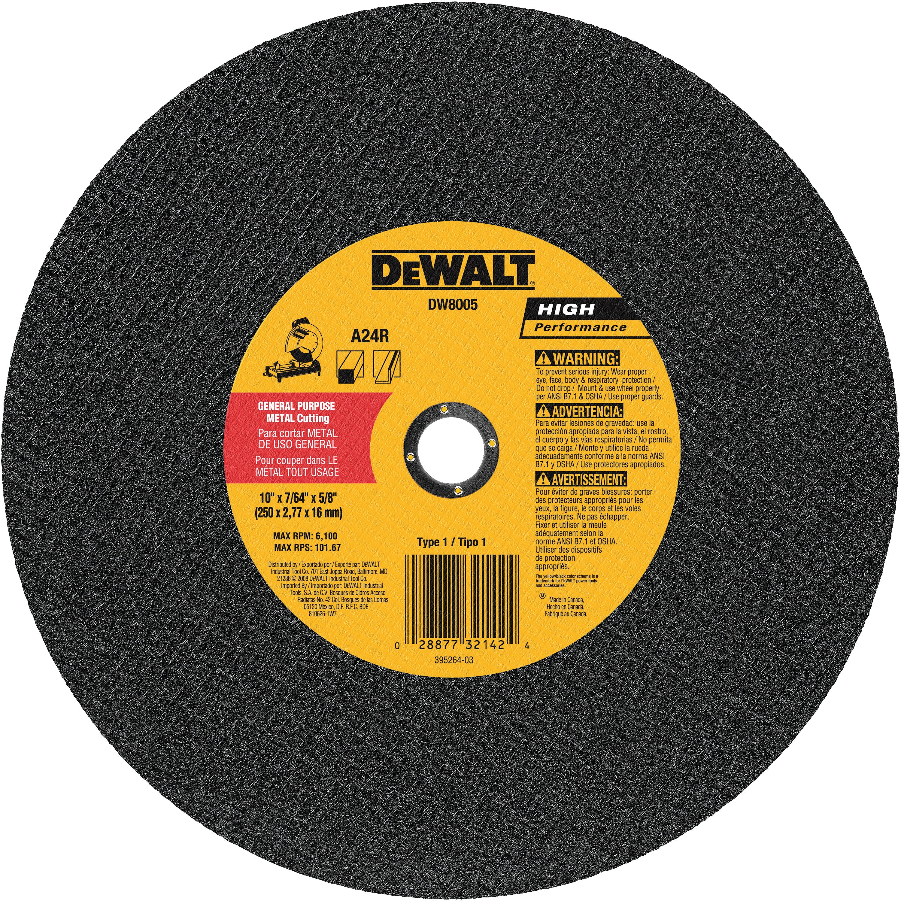 DEWALT DW8001 General Purpose Chop Saw Wheel, 14-Inch X 7/64-Inch X 1-Inch - wise-line-tools