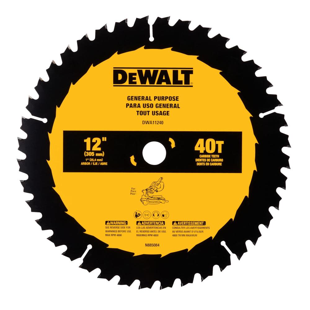 DEWALT DWA11240  -  12 IN 40T SAW ONE BLADE DEWALT