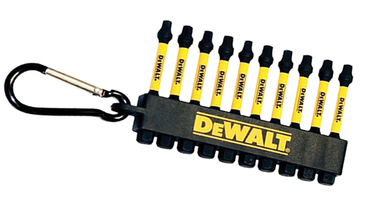 DEWALT DWA2SQ2IRCARC, 2" Square #2 Impact Ready Carabiner Bit Set (10/pkg) - wise-line-tools