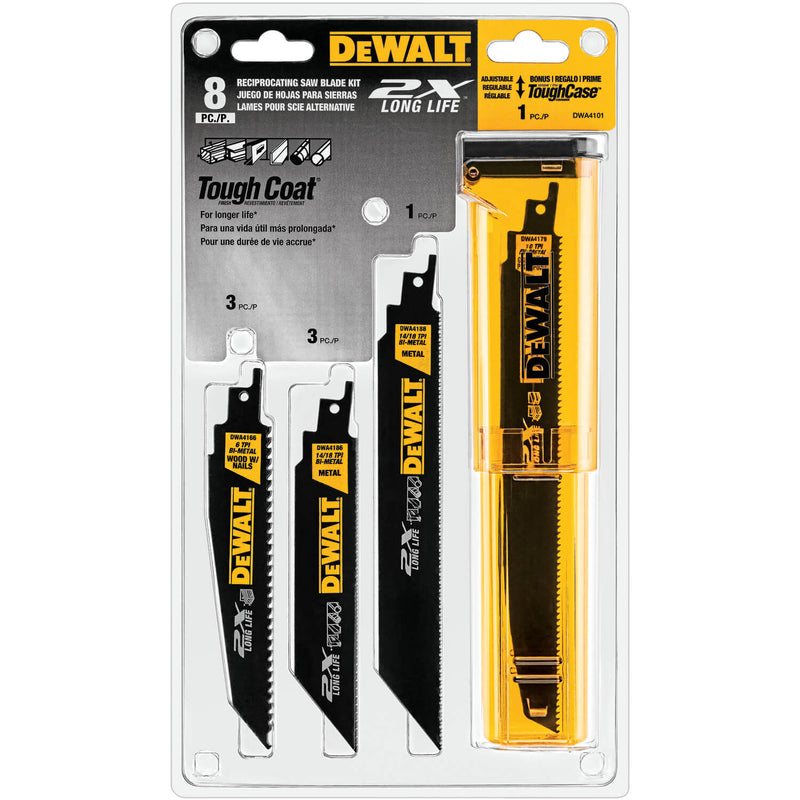 DEWALT DWA4101 Bi-Metal 2X Reciprocating Saw Blade Set, 8-Piece - wise-line-tools