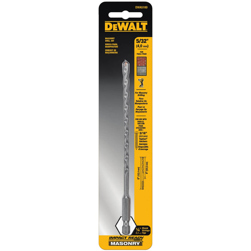 Dewalt DWA5100 - 5/32X4X6IN IMPACT RDY MASONRY BIT - wise-line-tools