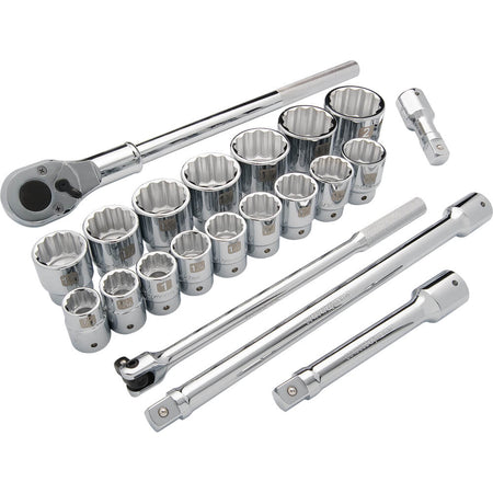 DYNAMIC 3/4" D 21 PC 12 PT STD SAE SKT SET - wise-line-tools