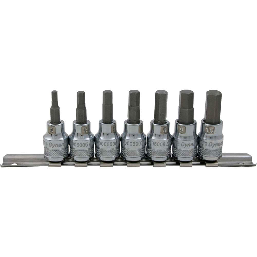 DYNAMIC D010016 - 3/8" D 7 PC MET STD HEX SKT SET DYNAMIC