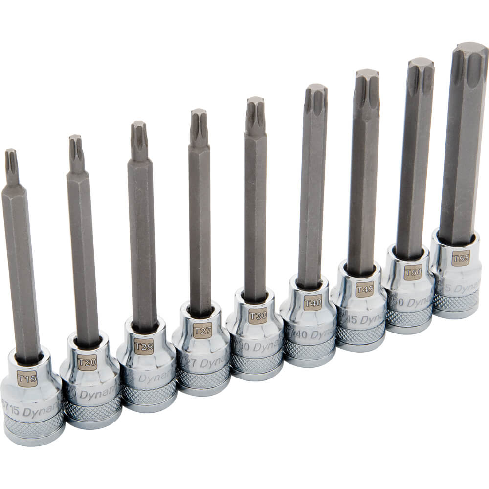 DYNAMIC 3/8" D 9 PC LONG TORX SKT SET - wise-line-tools