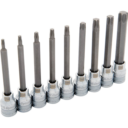 DYNAMIC 3/8" D 9 PC LONG TORX SKT SET - wise-line-tools
